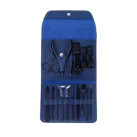Set Manicura Pedicura Cortauñas Estuche 16 Piezas Accesorios Color Azul Set Manicura Pedicura Cortauñas Estuche 16 Piezas Accesorios Color Azul