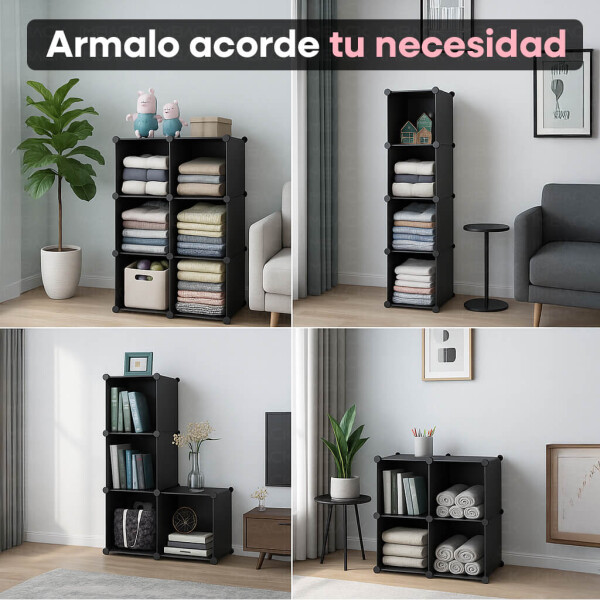 Estantería Biblioteca IMBACK IBK-PLC008 | 6 Cubos Modulares, Compacta, Resistente y Versátil Negro Estantería Biblioteca IMBACK IBK-PLC008 | 6 Cubos Modulares, Compacta, Resistente y Versátil Negro