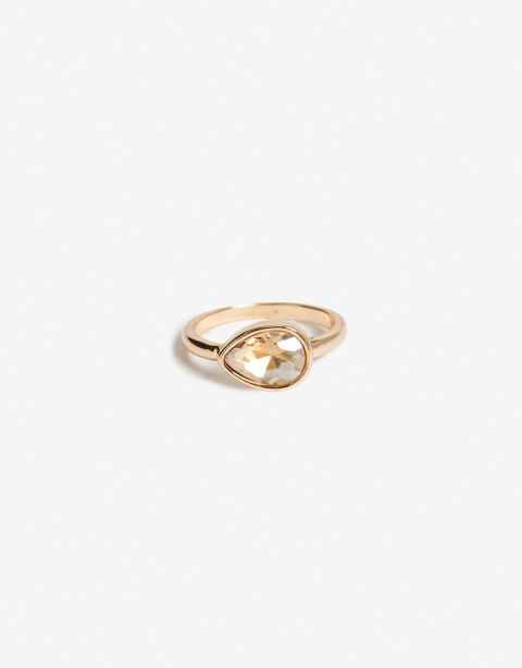 Anillos Medianos y Grandes Acrilico Anillo Con Charm Acrílico - Dorado