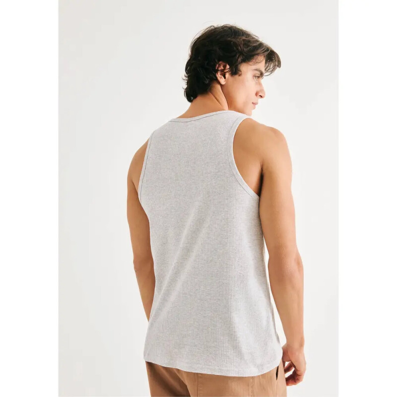 CAMISETA REGATA MASC BRANCO MESCLA