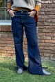 Jean Straight Belt Azul Oscuro