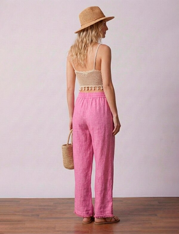 Pantalon Lino Cordel FUCSIA