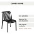 Silla Comedor Cocina Vetro Isabelini Interior Exterior Negro 1