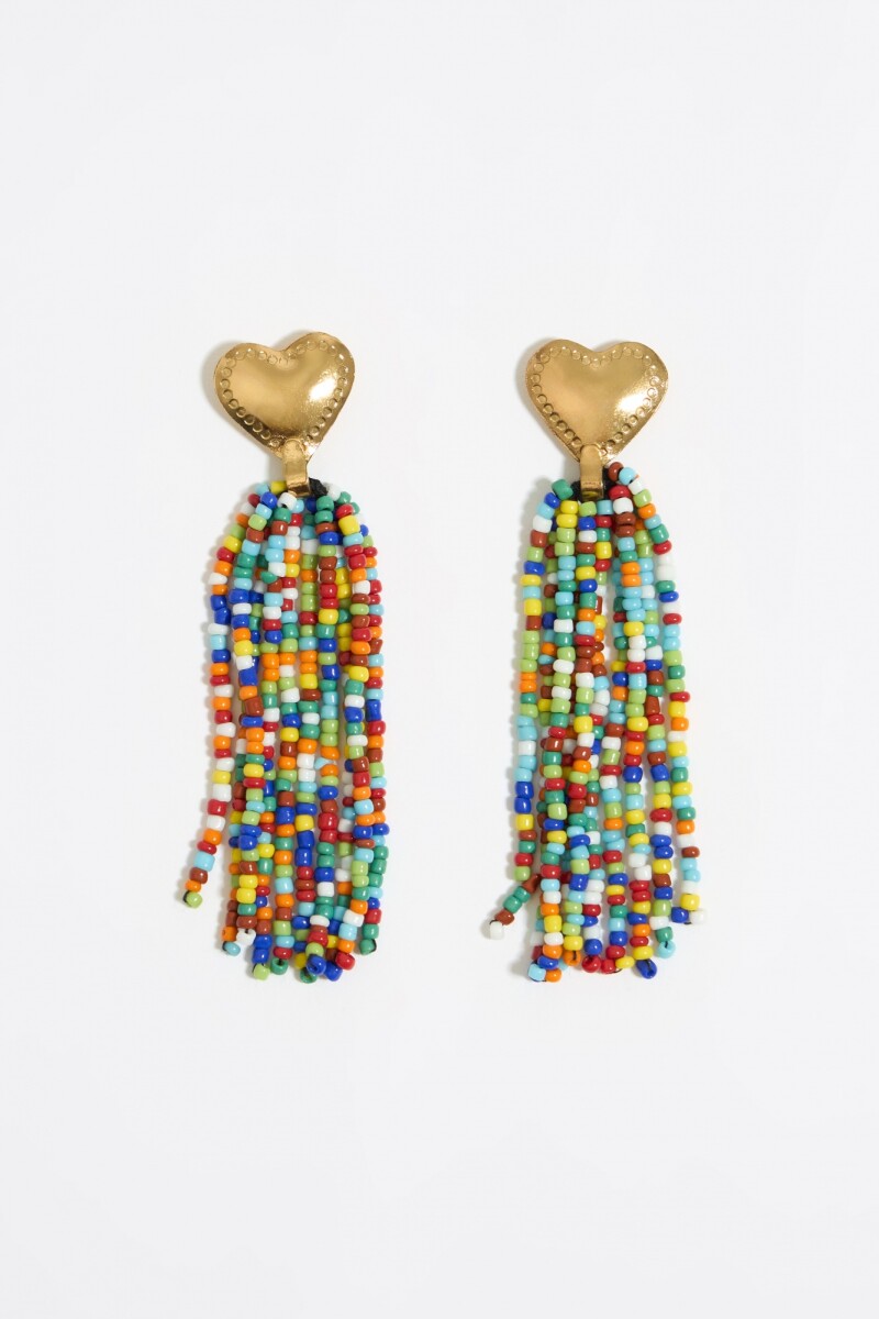 PENDIENTES CORAZÓN ABALORIOS Azul