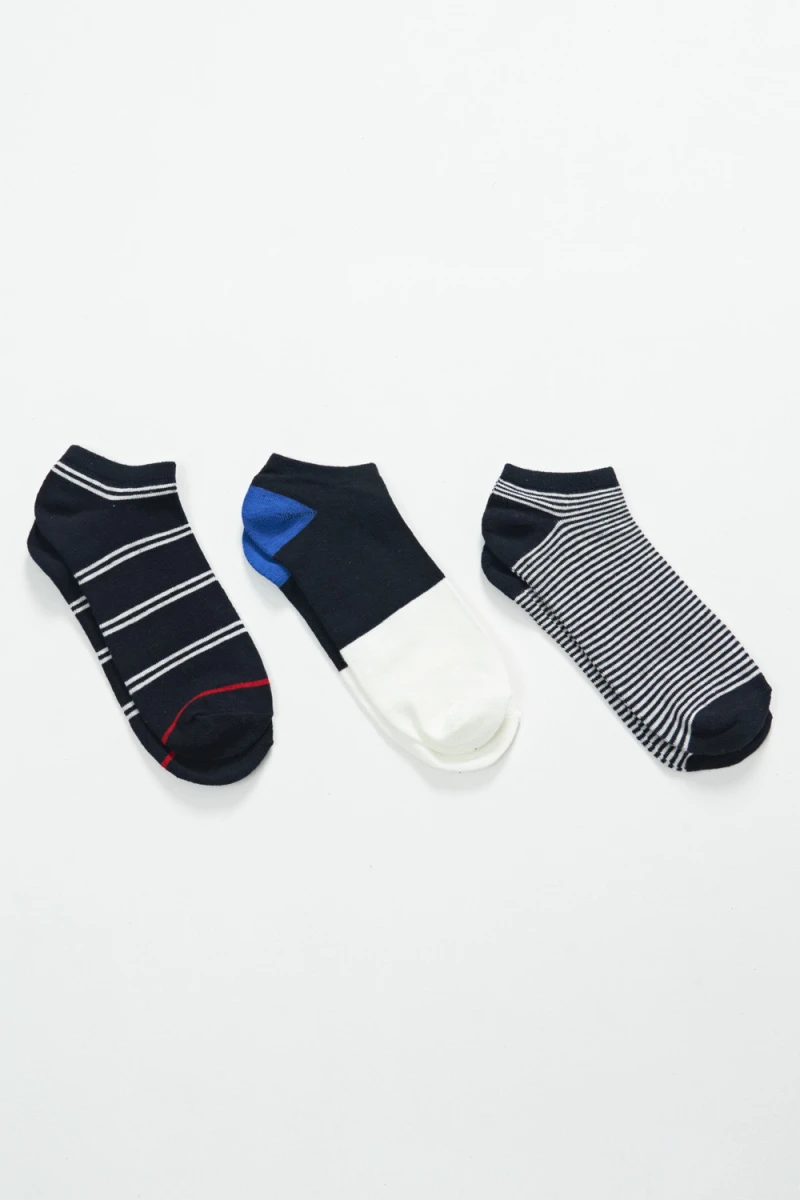 Pack x3 medias soquete - Bloques Azul 