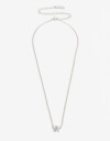 Cadena Corta con Dije Cubic zirconia Collar Con Dije Floral Cubic Plateado - Plateado