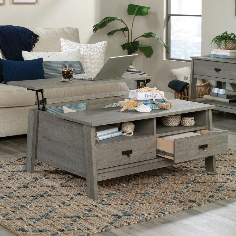 Mesa Ratona Articulada con cajones - Sauder - Linea Trestle Gris