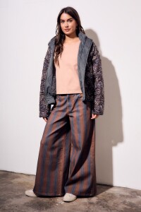 Jean Rayado Extra Wide Leg Chocolate