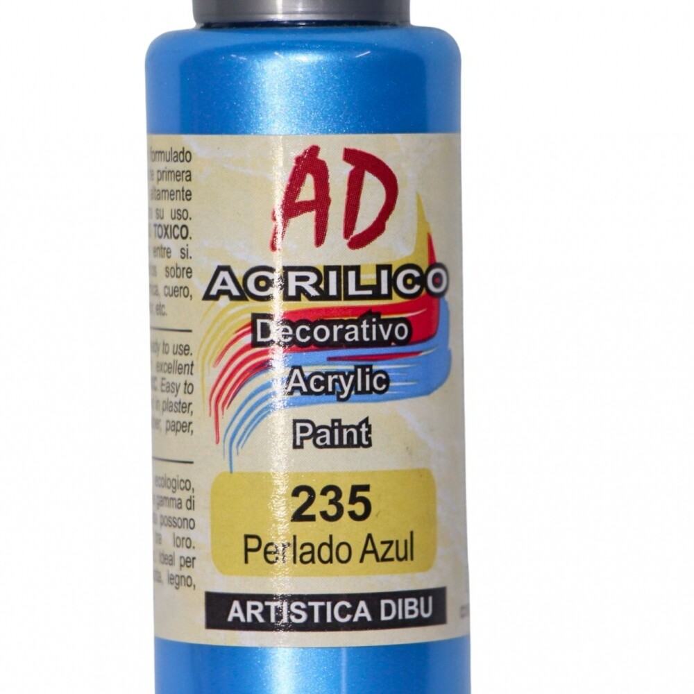 PINTURA ACRILICA ARTISTICA DIBU 60 ML. DIFERENTES COLORES COLOR PERLADO AZUL 235
