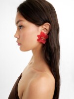 Pendientes Maxi De Flor rojo