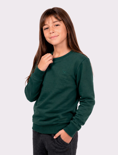 BUZO BÁSICO UNISSEX INFANTIL VERDE OSCURO