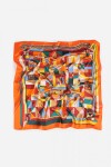 Pañuelo geométrico colorblock naranja