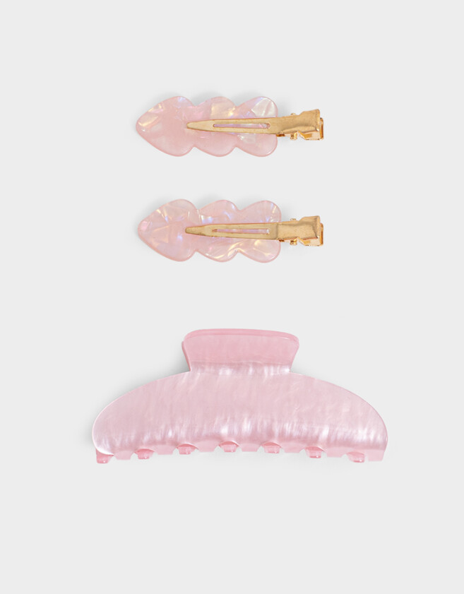 Accesorios Pelo Set Hair Care Set De Piquito Y Broche Acrílico - Rosa Claro