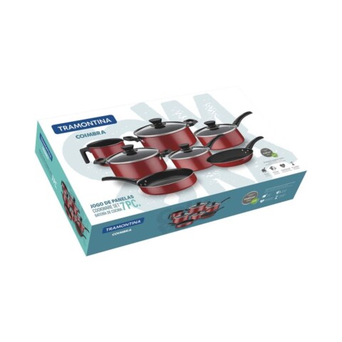 Ollas Tramontina 7 Piezas Coimbra Rojo Ollas Tramontina 7 Piezas Coimbra Rojo