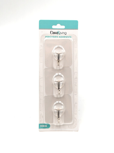 PERCHERO ADHESIVO PACK X 3 TRANSPARENTE