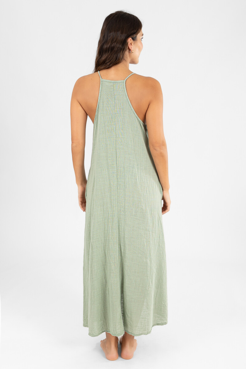 Vestido desflecado toscana Musgo