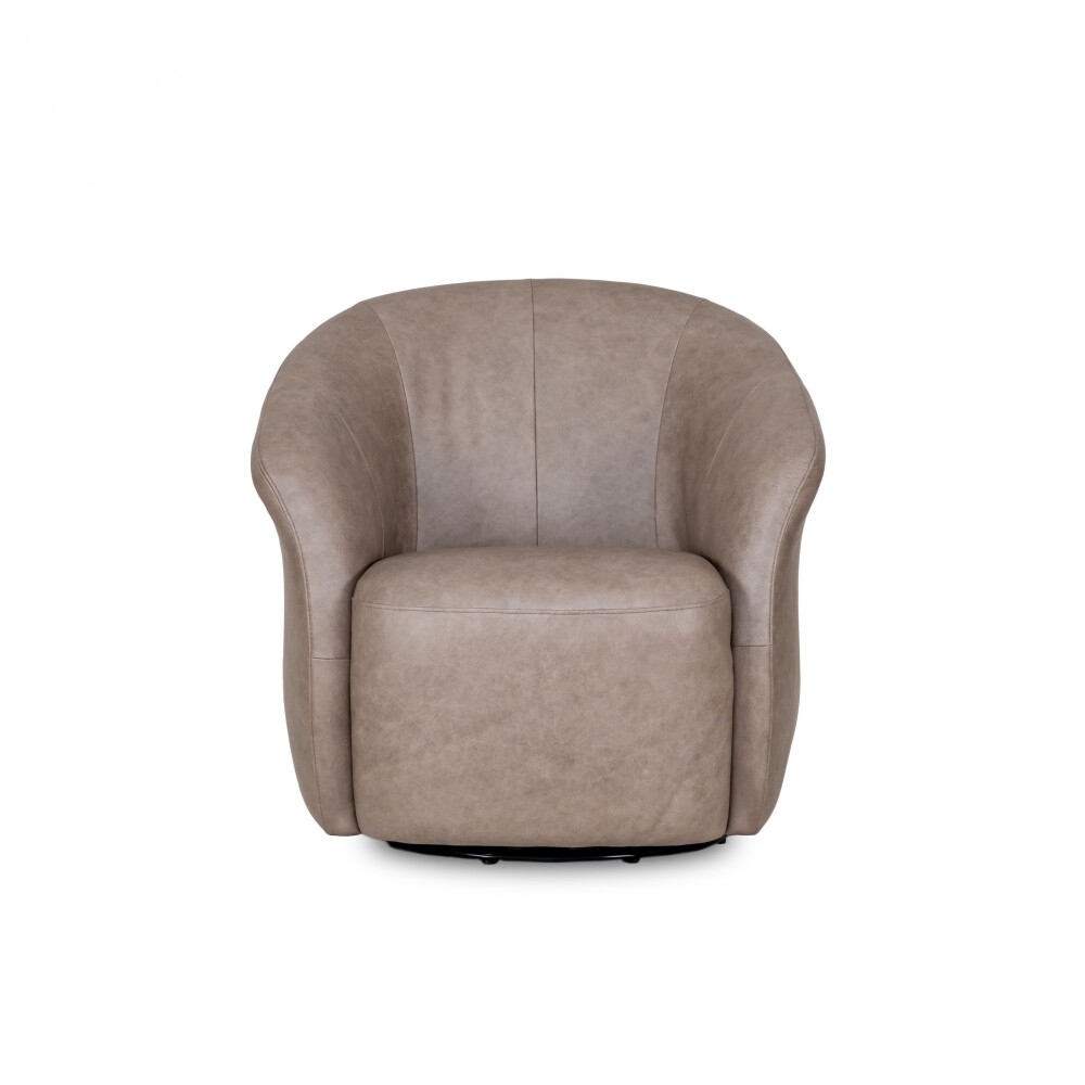 Butaca Giratoria 1 Cuerpo Air Vintage - 100% Cuero Mushroom