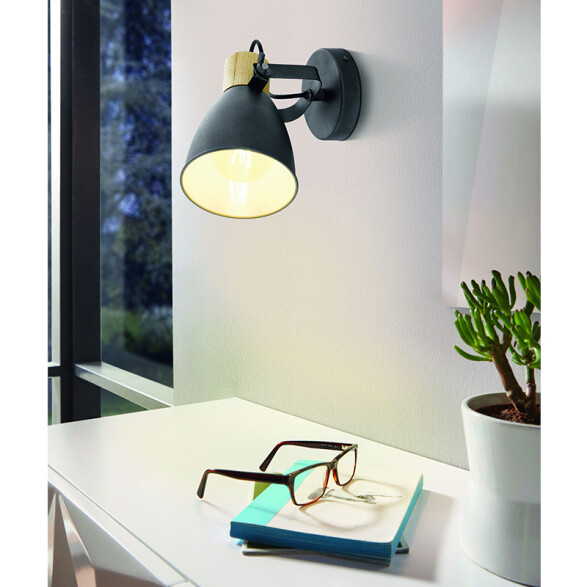 Spot móvil campana acero negro E27 COSWARTH EG4069