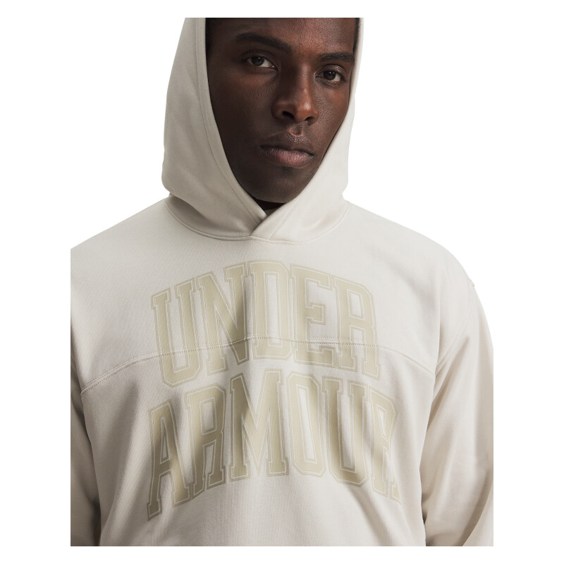Canguro UA Rival LW Graphic Hoodie Hombre 6014686-110 Blanco