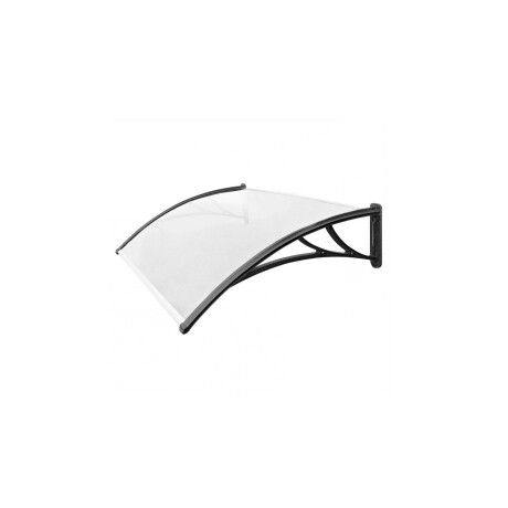 Alero Policarbonato Transparente Y Soporte Negro 1.0 X 0.8 M Blanco