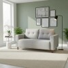 Sofa 2 cuerpos tela Gris Brillo con respaldo semi capitoneado Sofa 2 cuerpos tela Gris Brillo con respaldo semi capitoneado