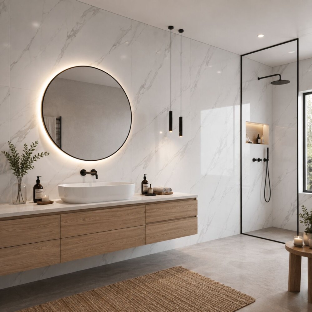 Porcelanato Carrara Glow 60x120 cm rectificado y Pulido Porcelanato Carrara Glow 60x120 Cm Rectificado Y Pulido