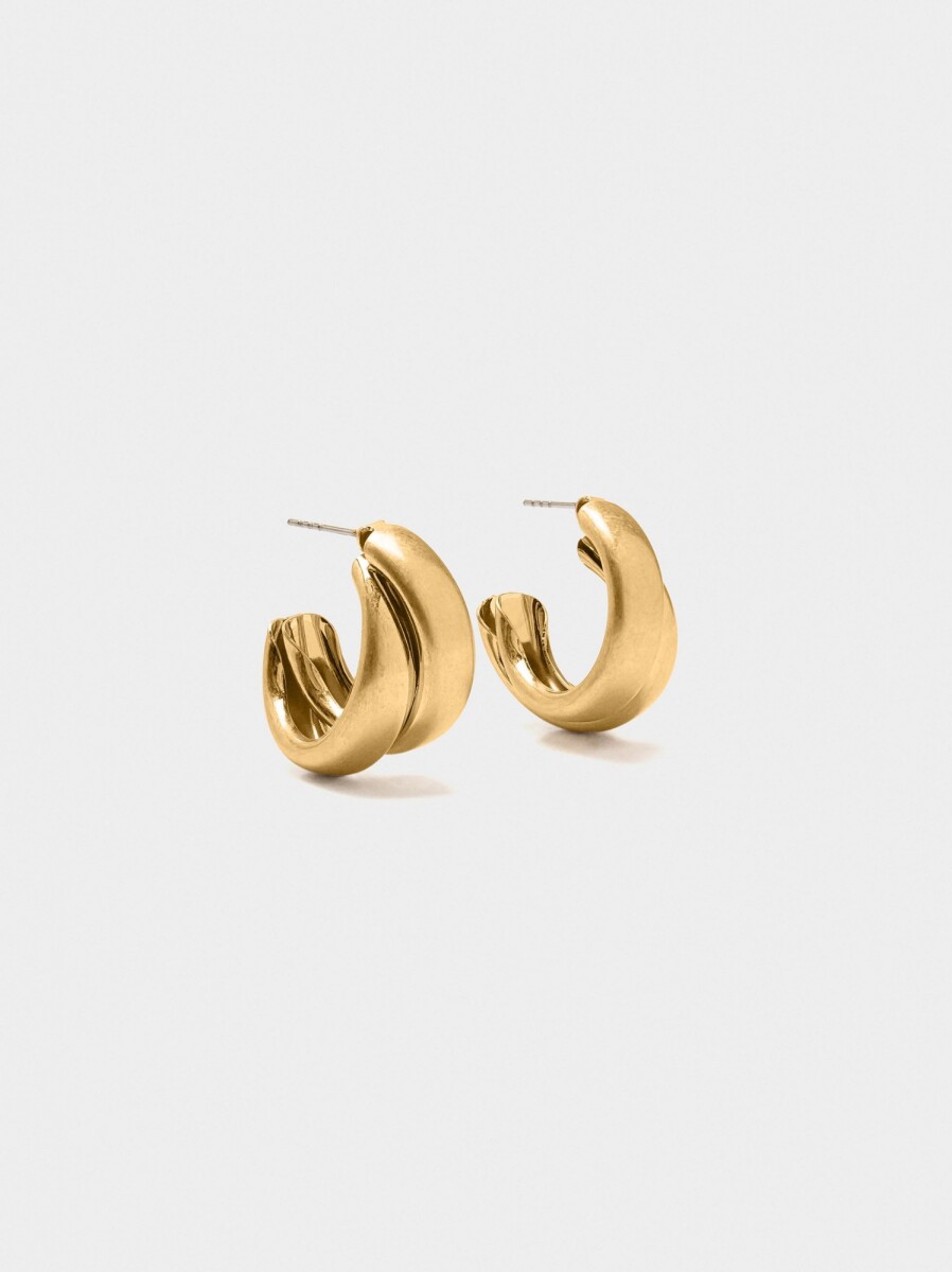 Aros Abiertos Efecto Doble - dorado 