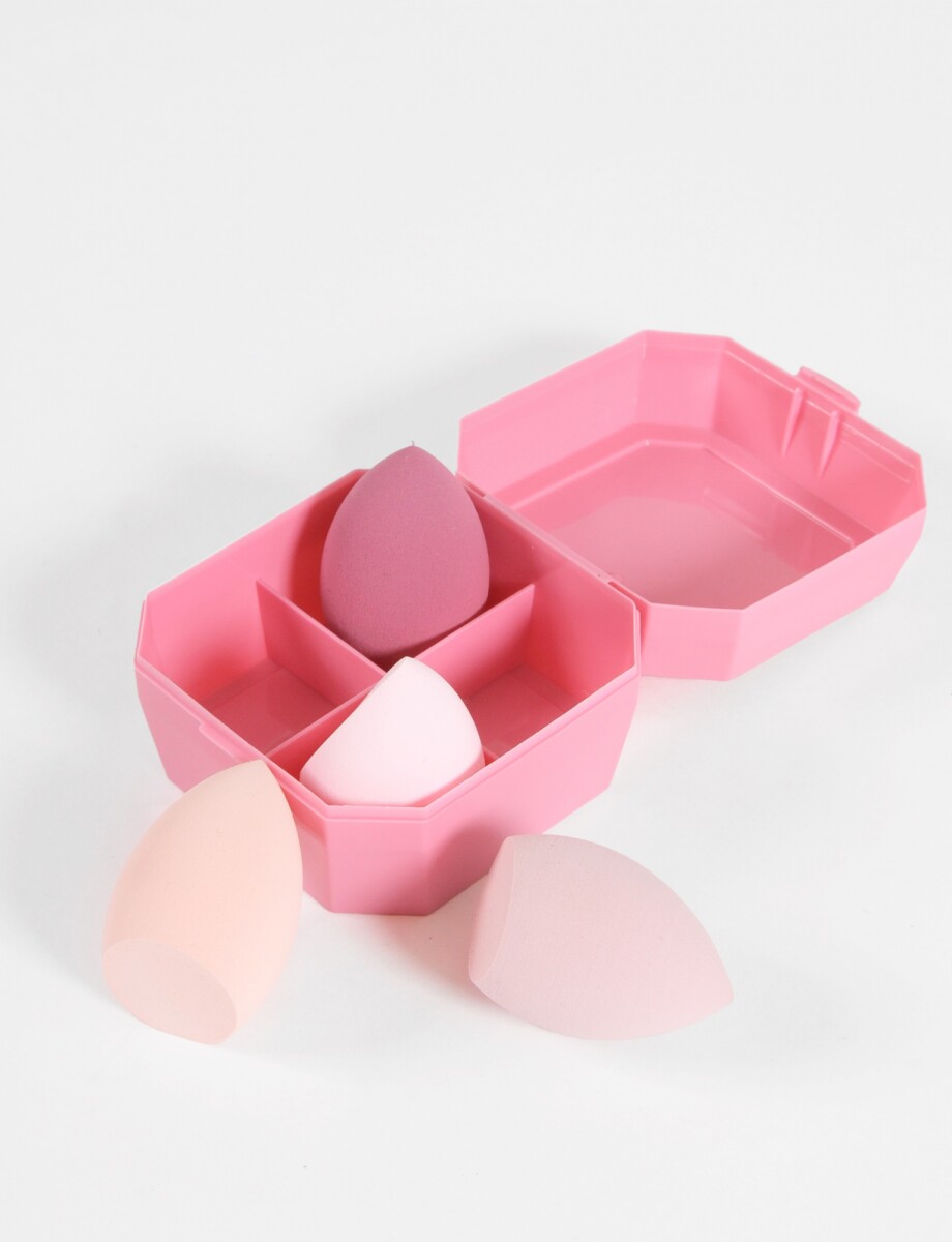 Set de cuatro esponjas faciales - rosa 
