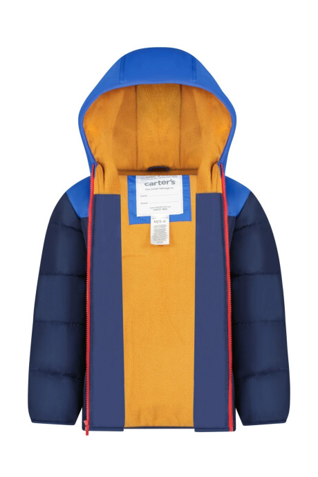 Campera resistente al agua, diseño colorblock. Talles 12-24M Sin color