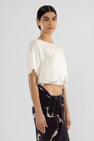 SHORT SLEEVE TOP Cream
