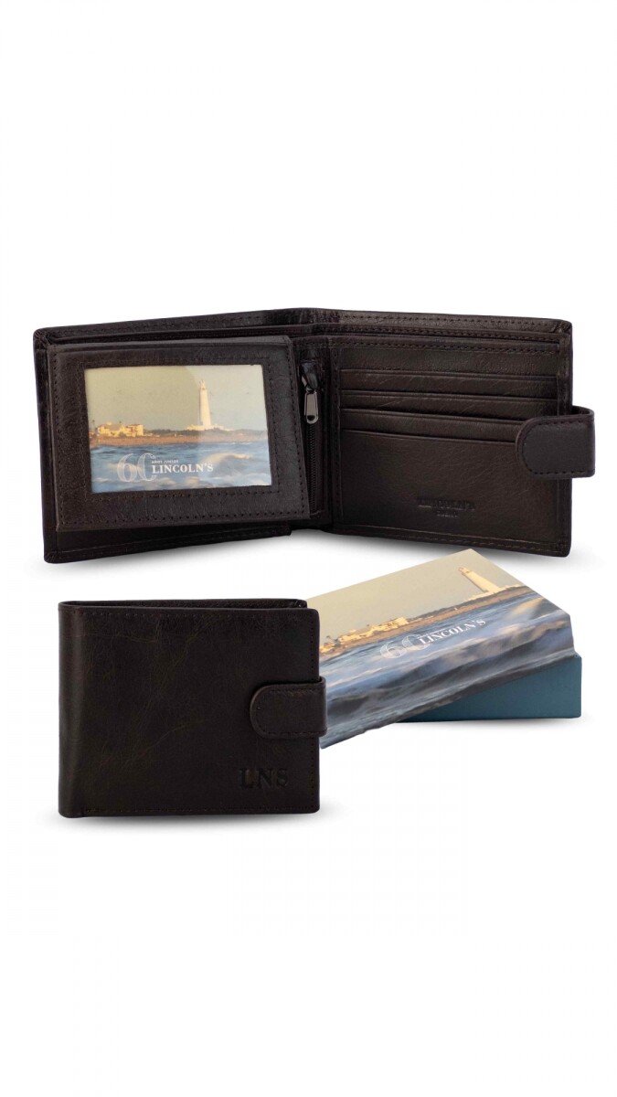 BILLETERA CUERO MORFEO - CHOCOLATE 