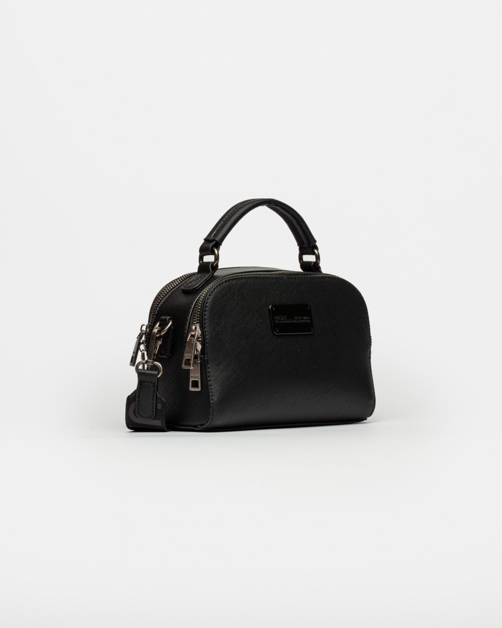 Bandolera Jazmin En Efecto Cuero Zaffiano Negro