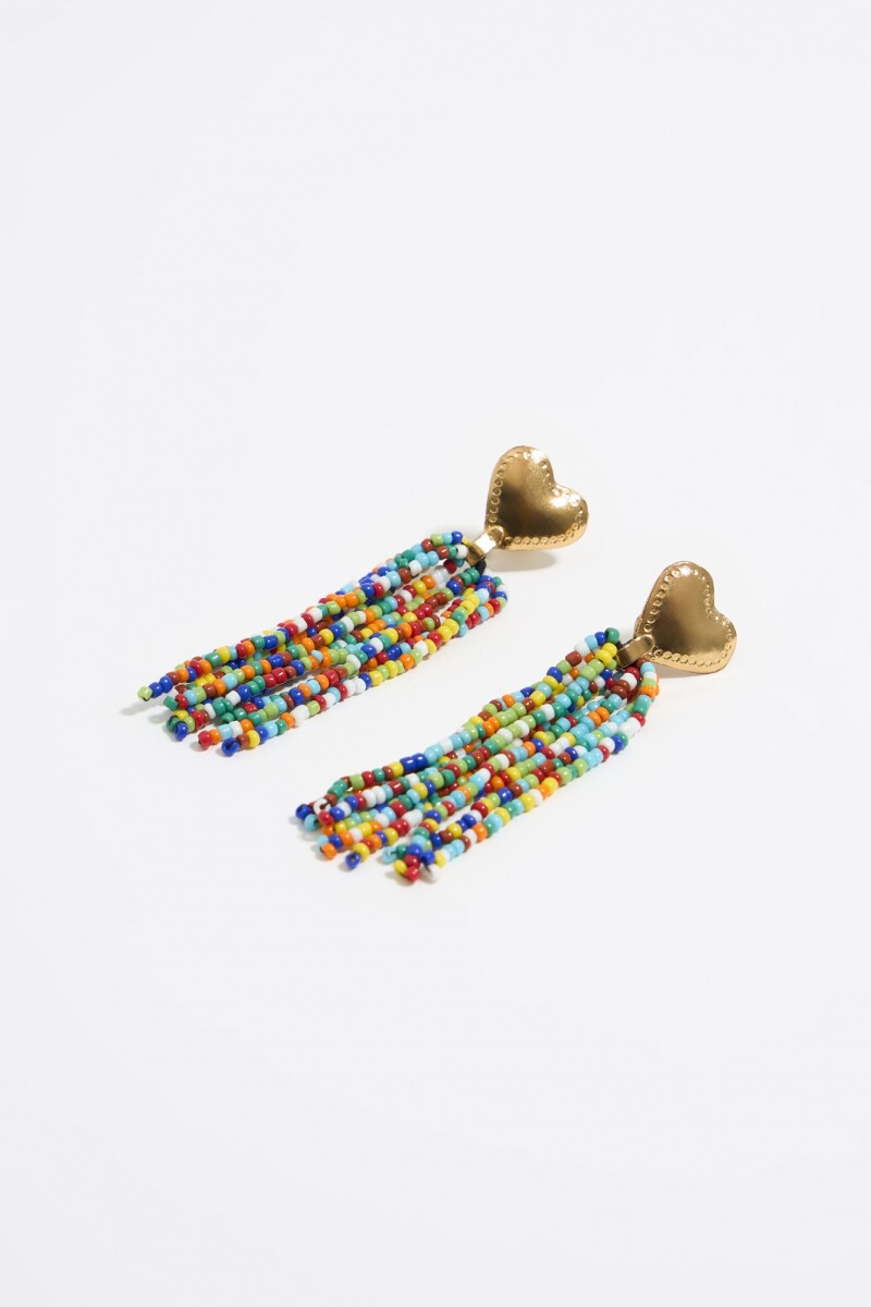 PENDIENTES CORAZÓN ABALORIOS Azul