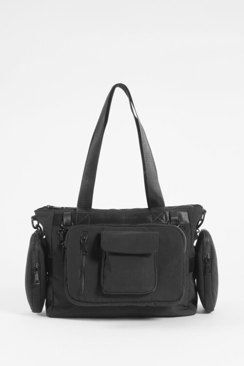 Cartera con bolsillo removible y correa regulable negro