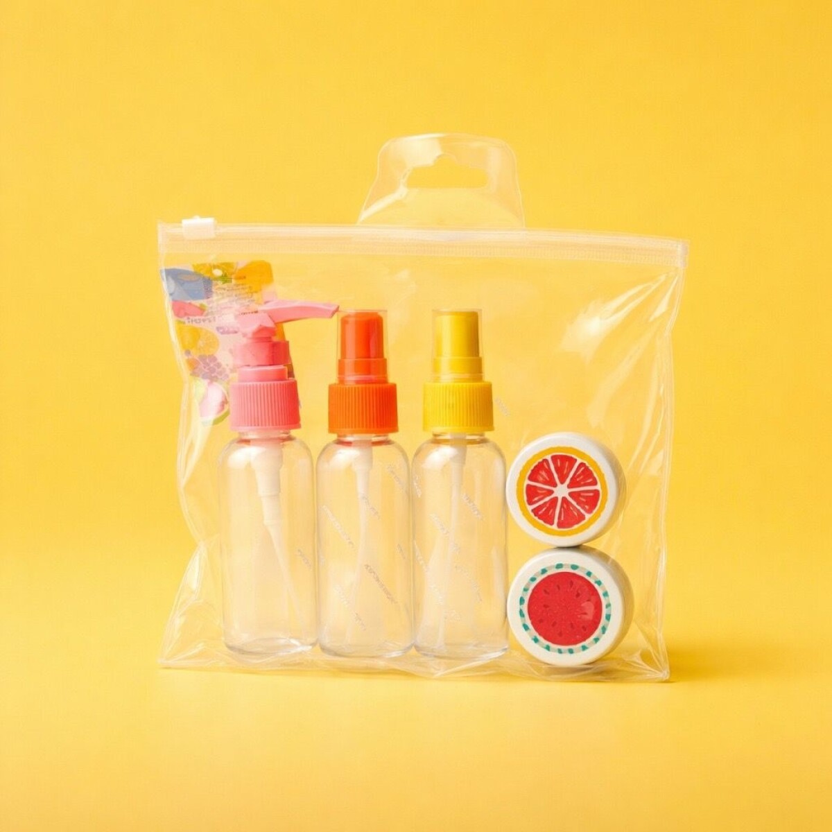 SET DE 6 BOTELLAS DE VIAJE (FRUTA) 