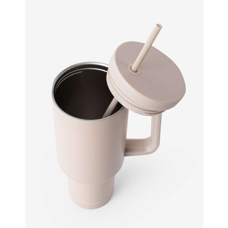 Vaso Metálico Con Asa Rosa Claro