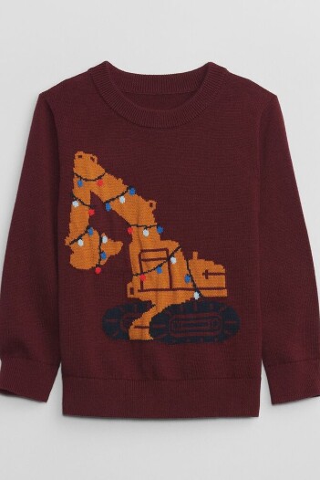 Sweater Logo Gap Toddler Niño Deep Garnet Red 501