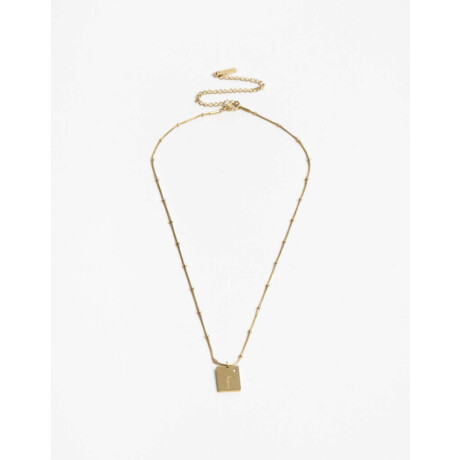 Cadena Corta Con Dije, Acero Dorado