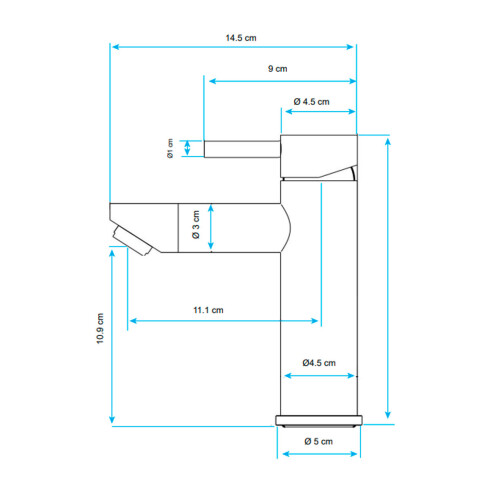 Lavatorio Bajo Volante Palito Terminacion Brush Nickel 35Mm Viseu 000