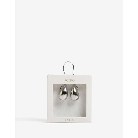 Aros Colgantes Cortos Metal Plateado
