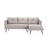 Sofá Con Chaise Triunfo - 3 Cuerpos Beige - Izquierdo