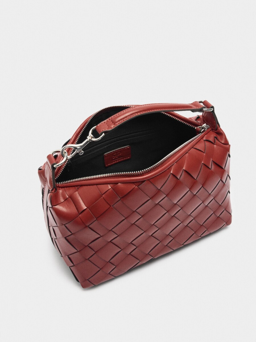 Bolso De Mano Trenzado rojo