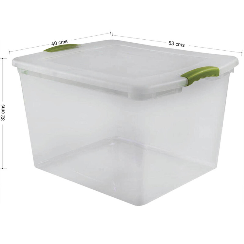 Set x3 Caja organizadora 45 lts Wenbox TRANSPARENTE