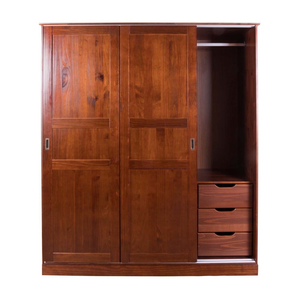 PLACARD CORREDIZO 3 PUERTAS MADERA MARRON AGATA