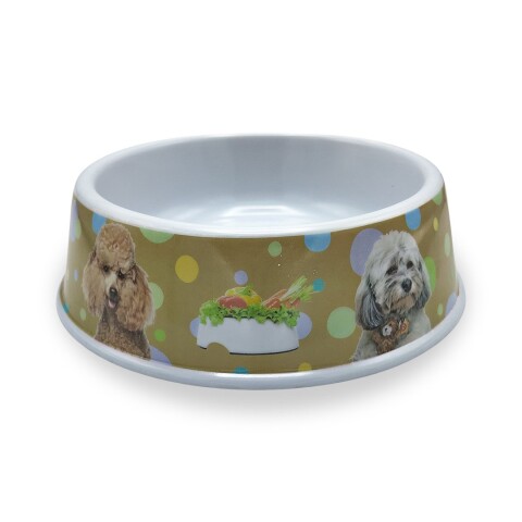 Plato Comida Agua Mascota Perros Gatos Comedero Bebedero Variante Color Mostaza