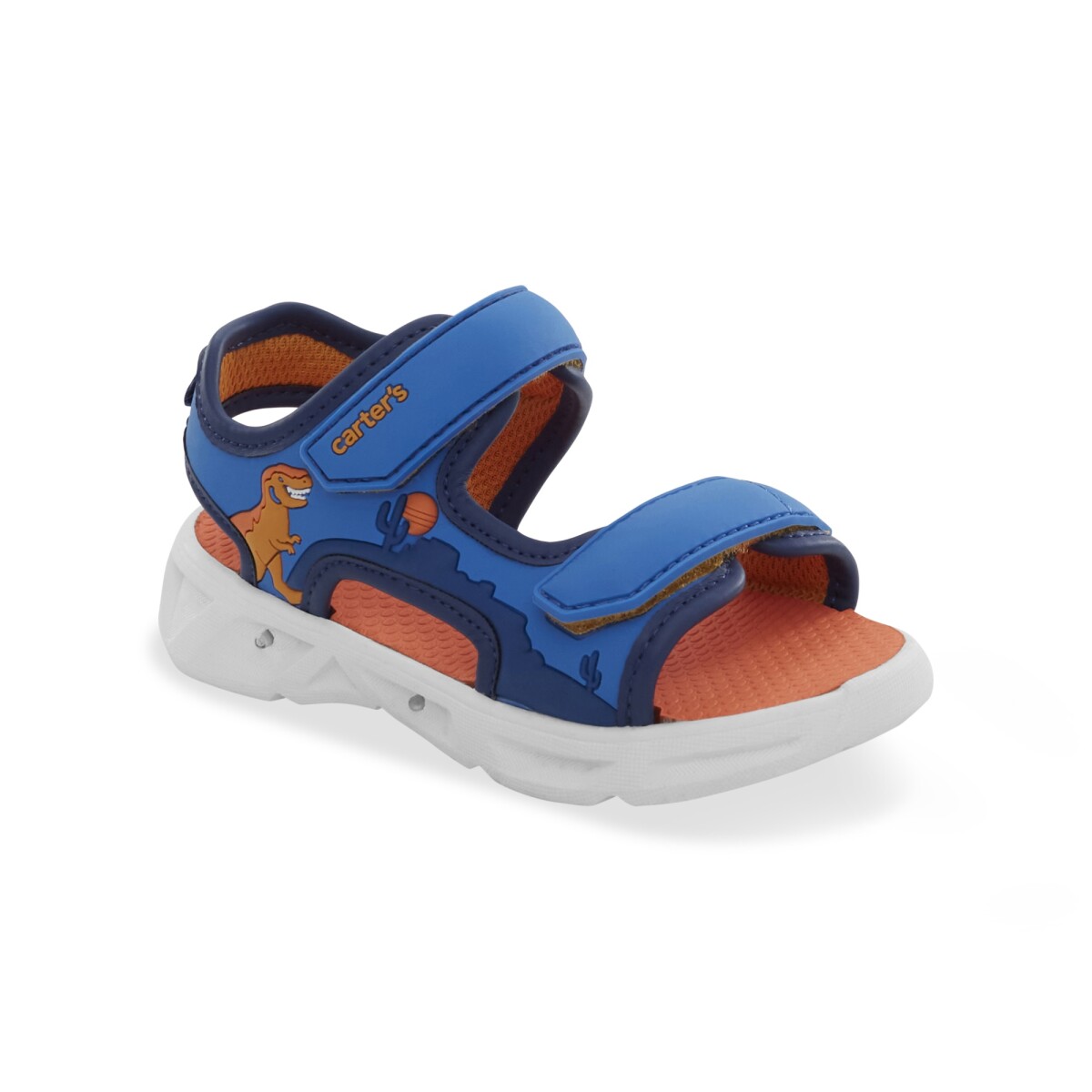 Sandalias futura con luces y velcro, diseño dino 