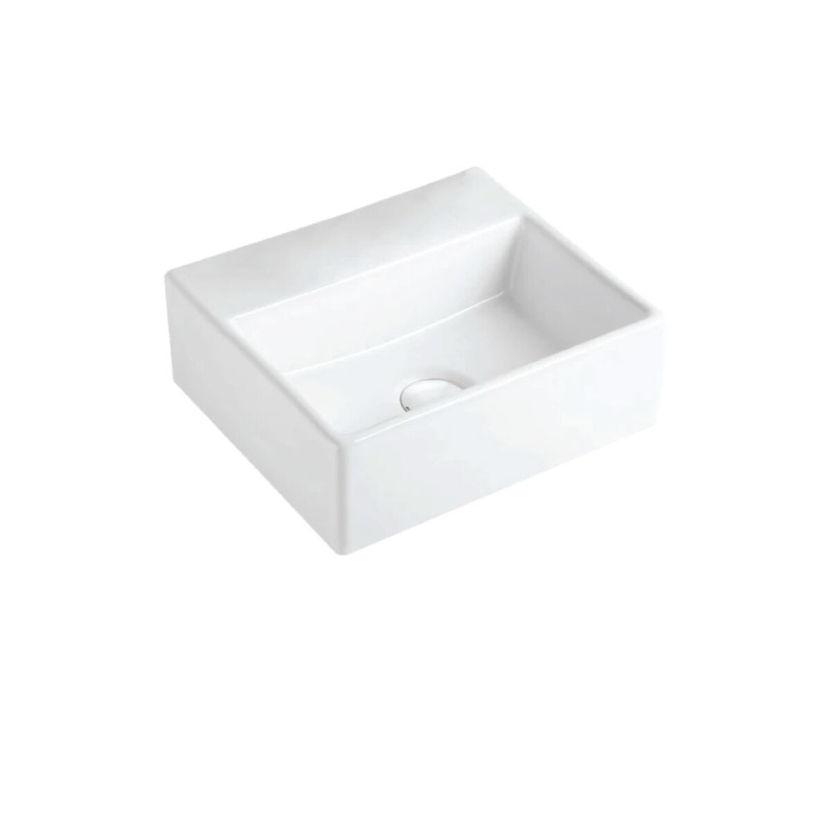Lavatorio de Apoyo Rectangular Blanco con Orificio Línea Zoe 