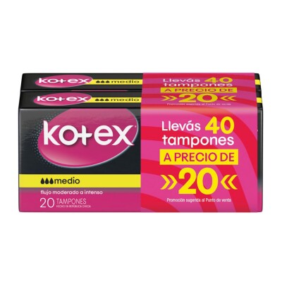 Kotex Tampones Digitales Medio Promo Lleve 40 Pague 20 Kotex Tampones Digitales Medio Promo Lleve 40 Pague 20