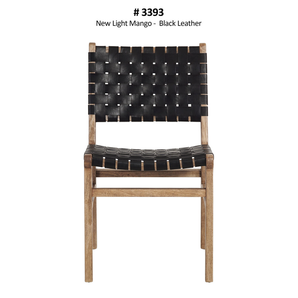 SILLA DE COMEDOR CUERO-Y-MADERA NEGRO TRAMA