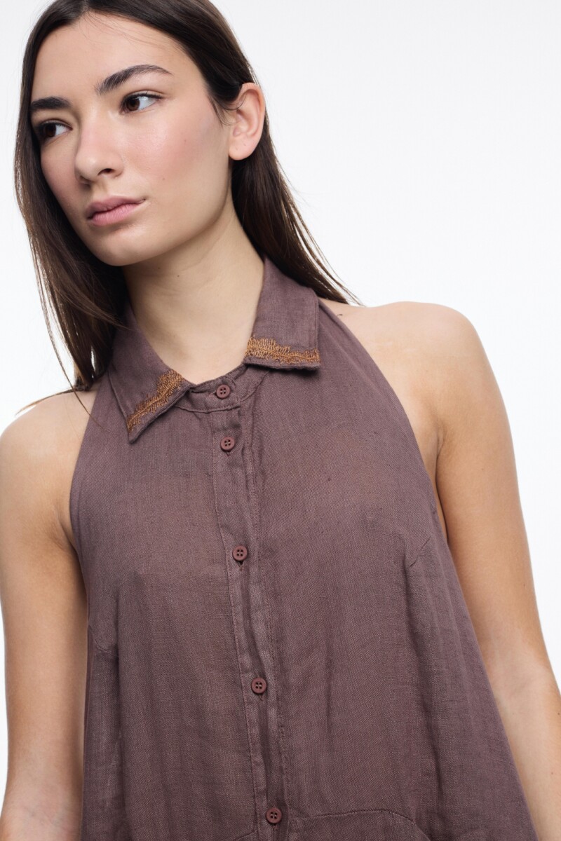 VESTIDO CAMISERO Marron